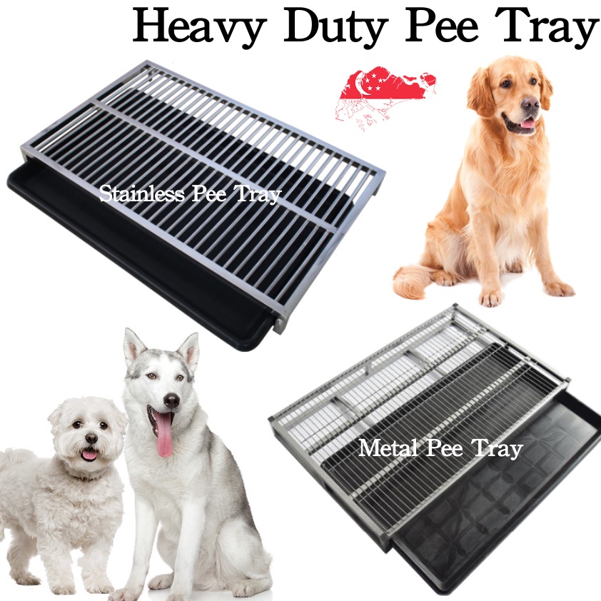 [SG SELLER] Dog Metal Pee Tray Toilet Litter Training Pads Tray Toilet