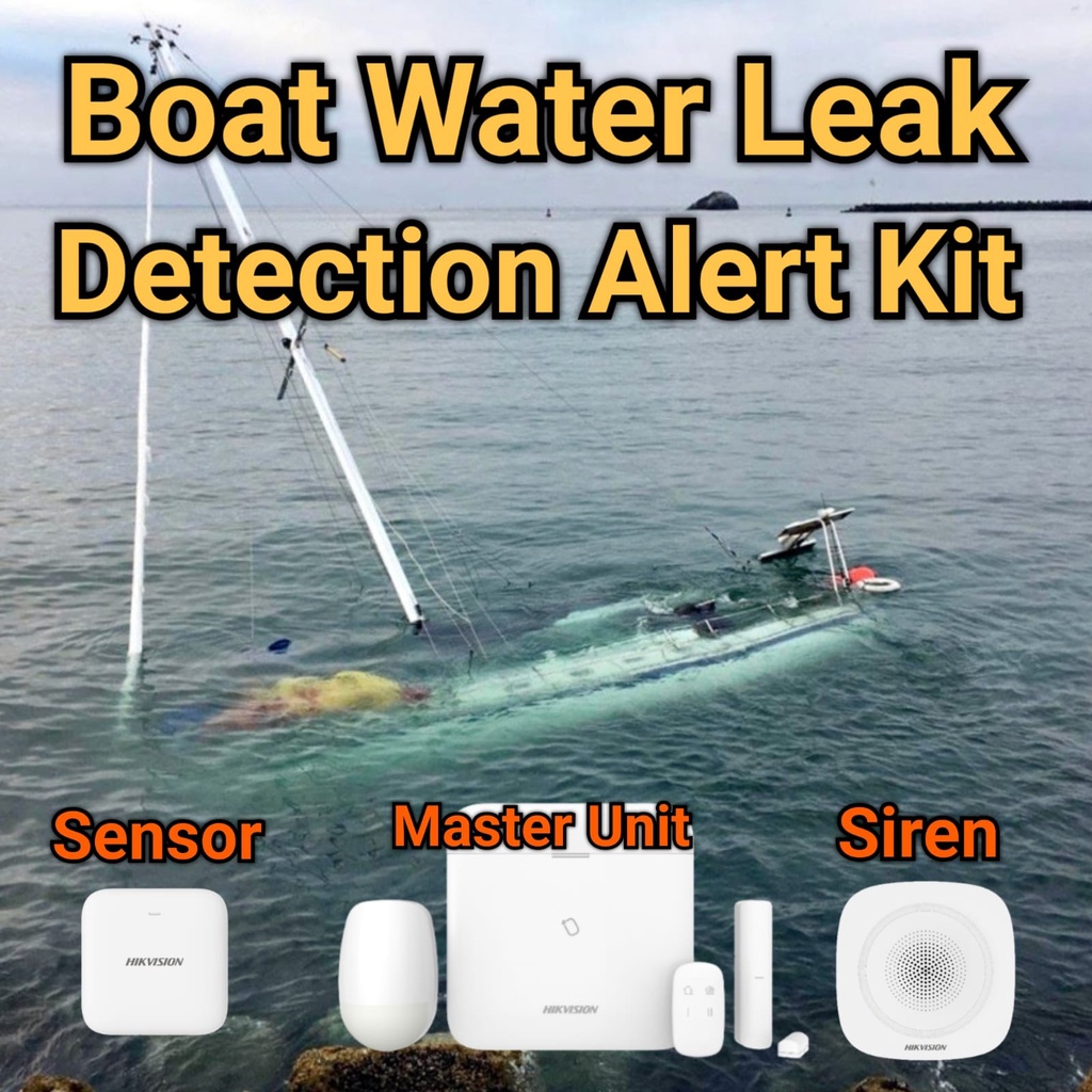 Boat Water Leak Detector Sensor Kit Wireless Vessel Ship Water Leak Alarm Alert System