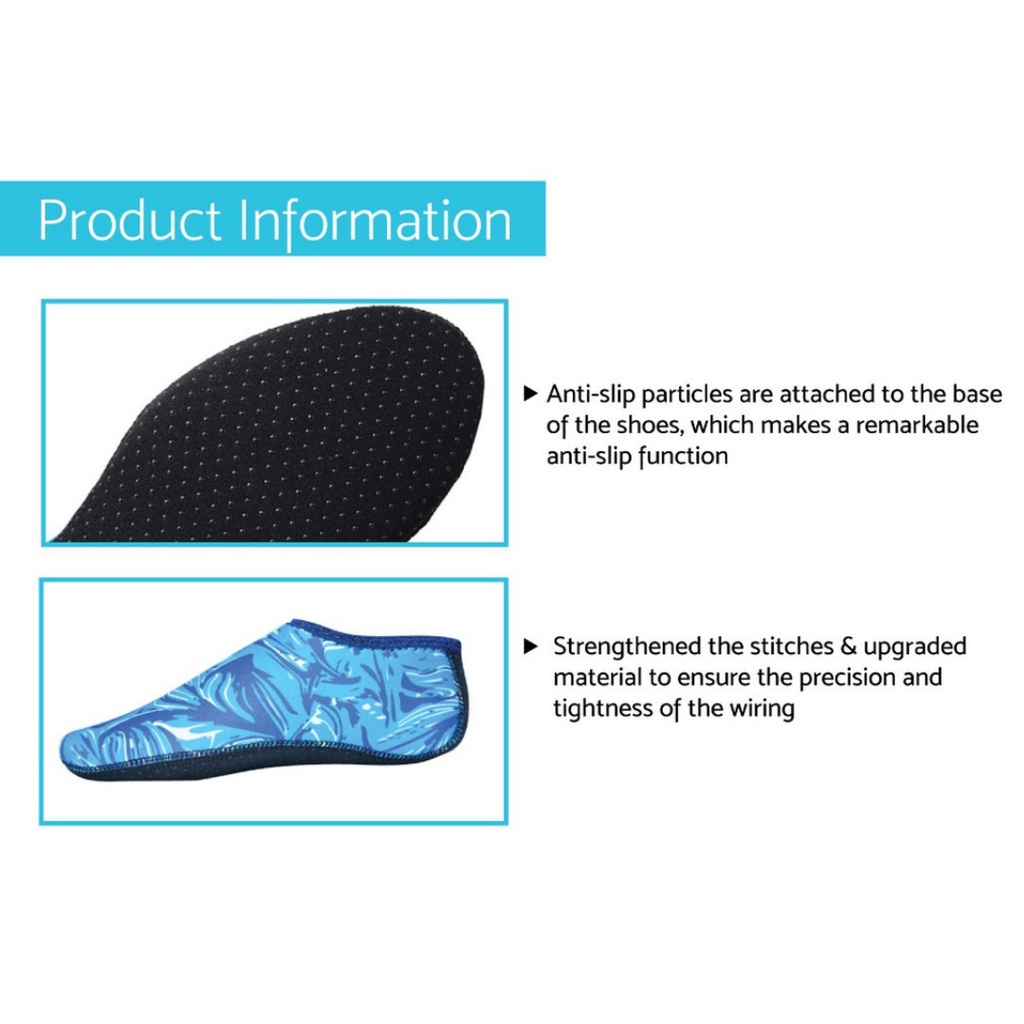 Anti-Slip Water Sport Diving Shoes Kids Adult Swimming Beach Pool Snorkeling Outdoor Kasut Pantai Stokin Waterproof Aqua