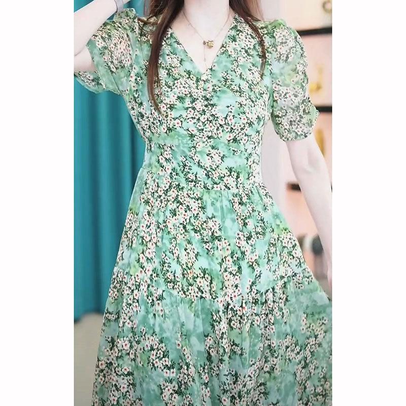 Image of 2022 New Style Cheongsam dress Improved Tea Women Summer Young High-End Embroidered Fresh Elegant Everyday #7