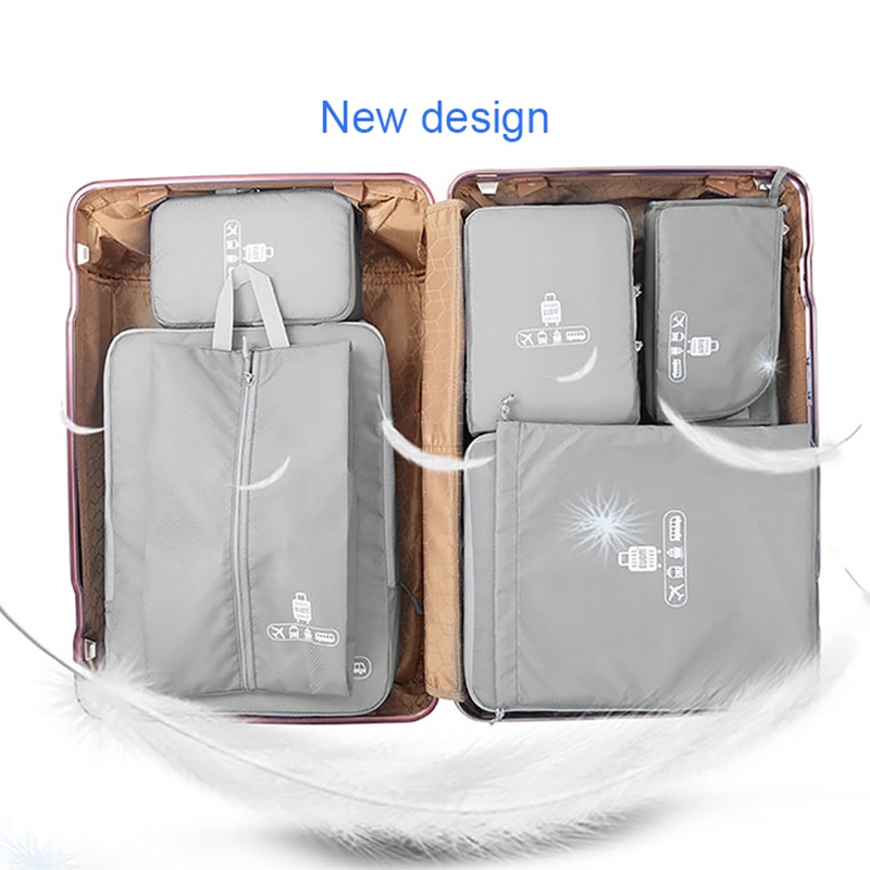 BUBM Travel Storage Bag Luggage Suitcase Organizer and Pouches With Toiletry Shoe and Laundry bag Extended 8 Set Packing Cubes