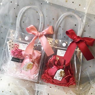 Ins Transparent Gift Bags Simple Waterproof Package Tote Bag Creative Handbag Gift Bag