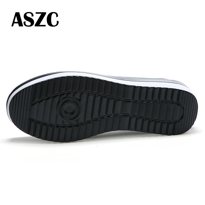 Image of 【ASZC】Fashion Women Platform Shoes Comfort Anti Slip Suede Leather Loafers Height Increasing Ladies Casual Shoe #4