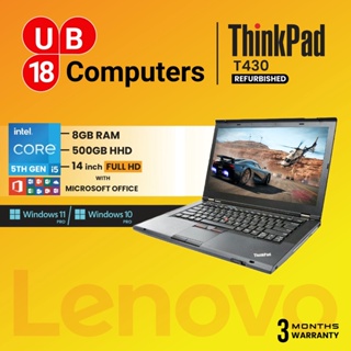 Lenovo ThinkPad T430 ,Core i5 ,3rd GEN, Windows 10/11 PRO, MS Office Package, (Refurbished)