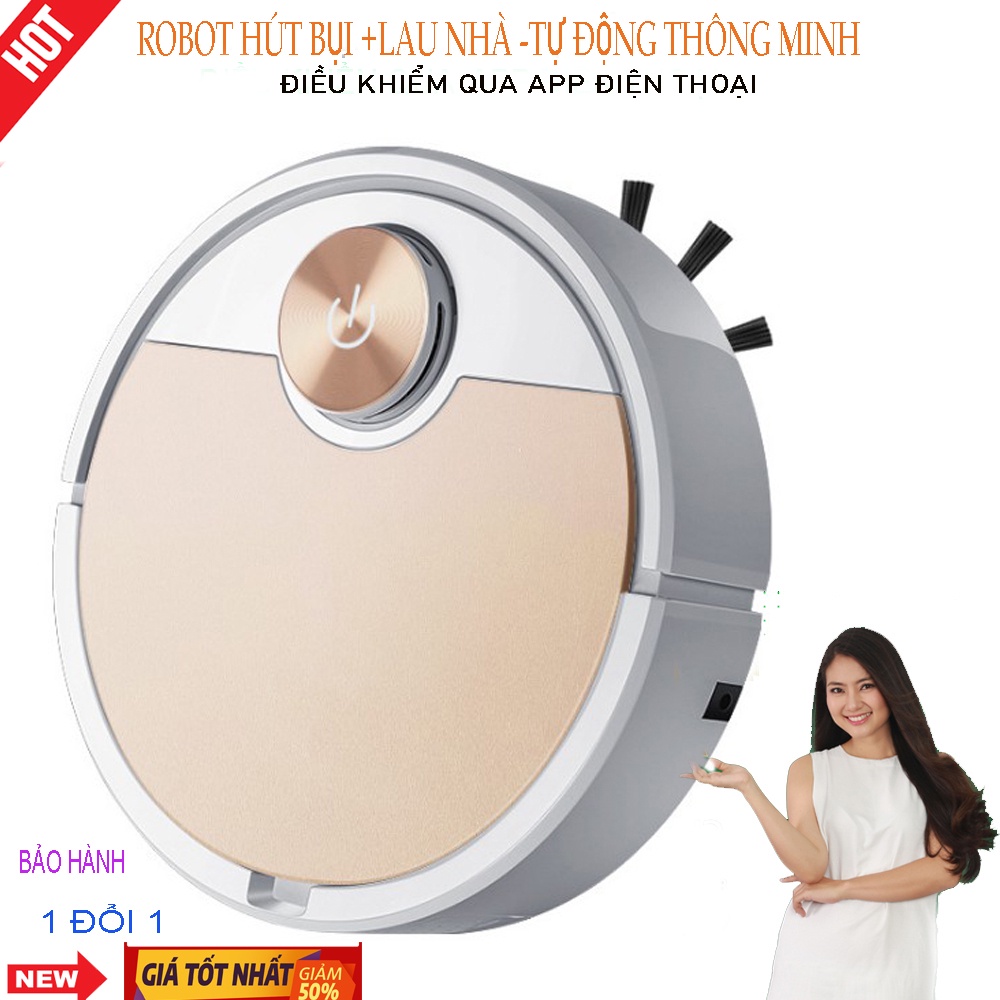 Sản Phẩm Hút Bụi Lau Nhà ES 06,ROBOT Hút Bụi Thông Minh Điều Khiển Qua app Điện , Lau Hút Sàn Nhà Tự Động