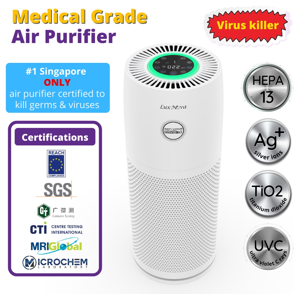 LuxNova Air Purifier RoomMate Medical grade Kills 99.9 germs & viruses