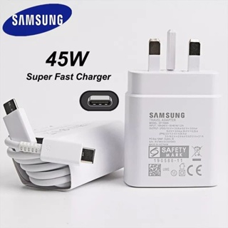 45W Samsung Super Fast Charger UK Plug Adapter Type C Cable for Samsung Galaxy A71 A80 A91 Note 10 20 S20 Plus S20 Ultra S21