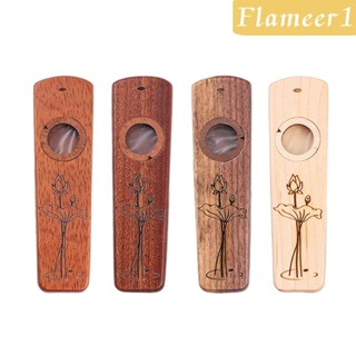 [flameer1] Harmonica Flutes Wind Instrument with Case Wooden Kazoo Wood