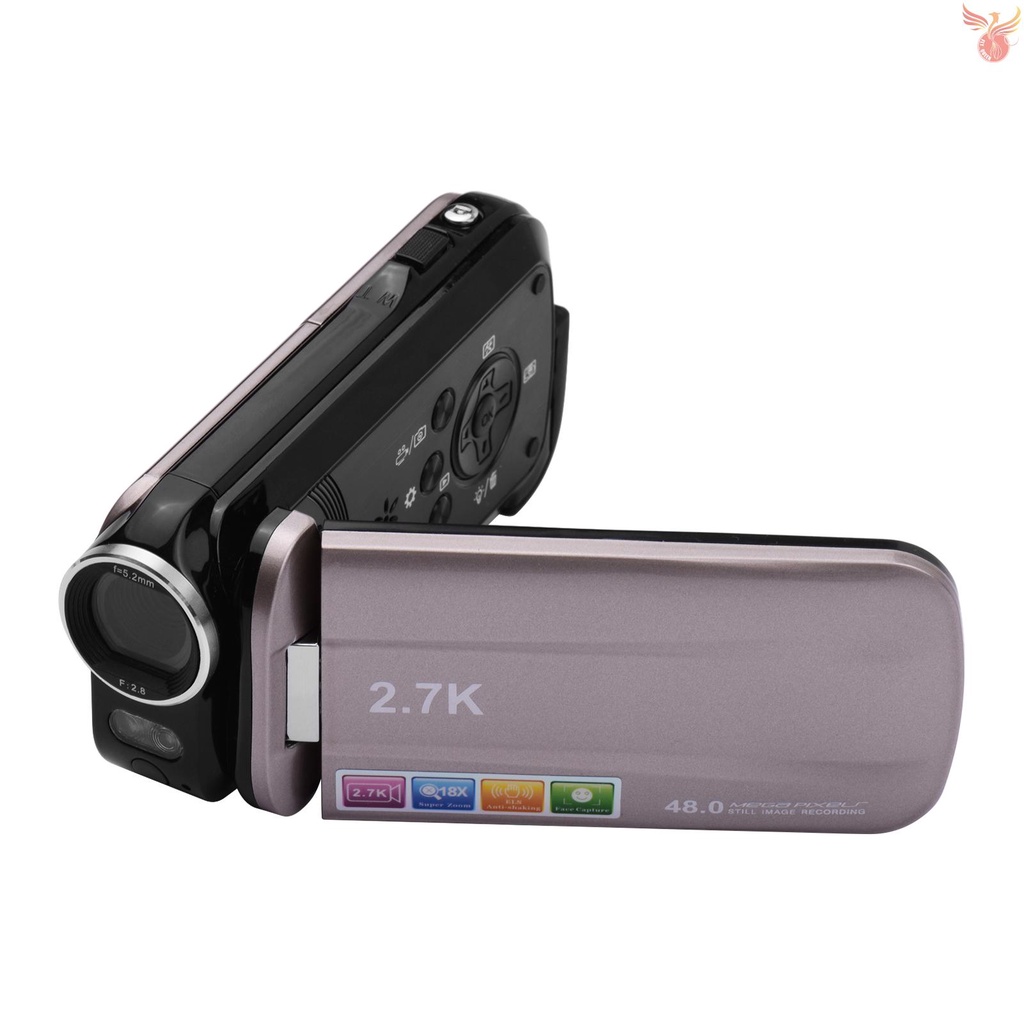 2.7K Ultra HD Mini Digital Video Camera DV Camcorder 48MP 3 Inch Rotatable LCD Touchscreen 18X Zoom Built-in  NEW 11.2