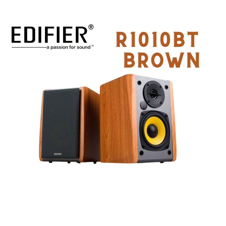 Edifier R1010BT Brown Bluetooth Bookshelf Speaker Set Shopee Singapore