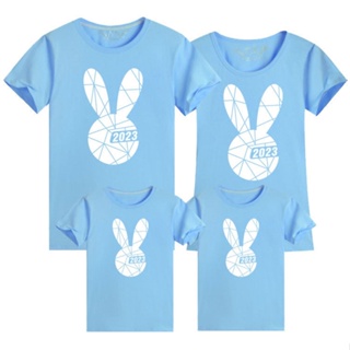 Image of thu nhỏ 2023 Rabbit Year Tee Chinese New Year Clothes Rabbit T Shirt CNY T-shirt Couple Shirt Family Set Tops Women Men Boy Girl New Year Clothes 兔年 亲子装 春节 全家福 本命年 T恤 #5