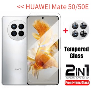 2in1 Full Cover Tempered Glass Screen Protector For HUAWEI Mate 50 50E Phone Protective Glass For Mate50 Mate50E Camera Lens Film