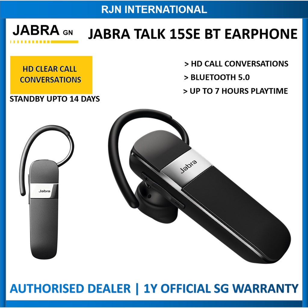 Jabra talk 15se wireless Bluetooth headset with official 1 year ...