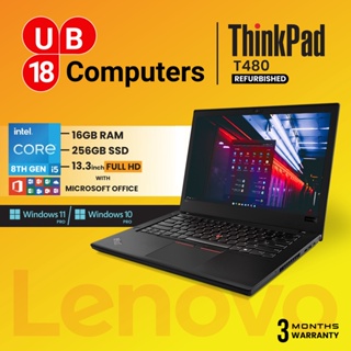 Lenovo ThinkPad T480 i5 8th Gen 16GB DDR4 RAM, 256GB SSD Windows 10/11 pro , Ms Office , Refurbished Ultrabook