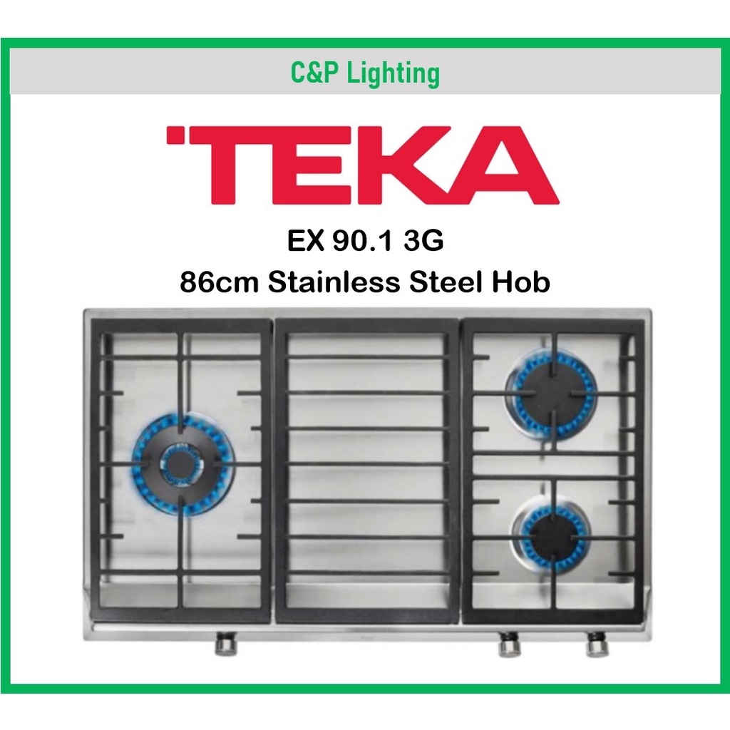 Teka 86cm 3 Burner Stainless Steel Cooker Hob Gas Stove EX 90.1 3G