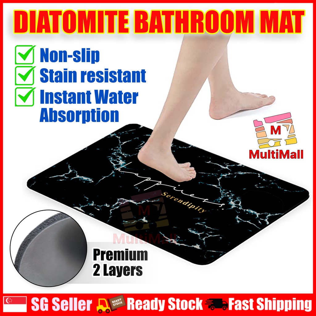 Premium 2 Layers Diatomite Bathroom Mat ( Serendipity) Absorbent Fast