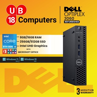 DELL OptiPlex 3060 Micro Desktop ,8th GEN, Core i5 ,Windows 11 PRO, MS Office Package, (Refurbished)