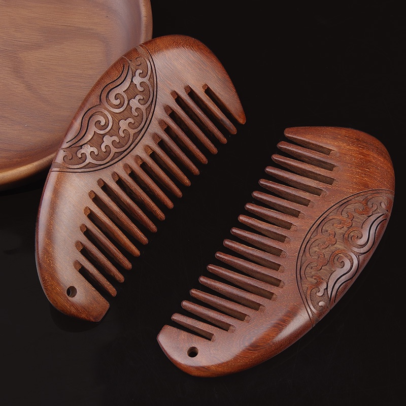 Pocket Comb Sandalwood Green Natural Super Narrow Dent Wood Combs 【即納】