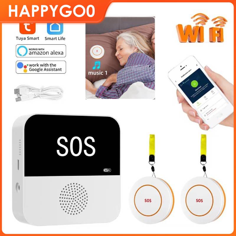 TUYA WiFi SOS Button Wireless Elderly Panic Alarm System Caregiver ...