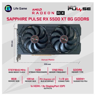 （Disassembly parts） Used Sapphire RX5500 RX5500XT RX6600XT 6600XT 8G 8GB GDDDR6 AMD Graphic Graphics Card grafik cards stock GPU 5500XT RX 5500 XT