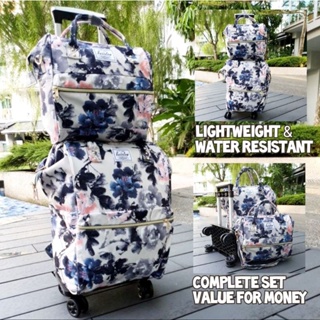 Two Piece Set 4-Wheel Trolley Shopping Bag / Backpack (SG Seller)