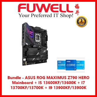 Bundle - ASUS ROG MAXIMUS Z790 HERO Mainboard + I5 13600KF/13600K + I7 13700KF/13700K + I9 13900KF/13900K