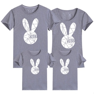 Image of thu nhỏ 2023 Rabbit Year Tee Chinese New Year Clothes Rabbit T Shirt CNY T-shirt Couple Shirt Family Set Tops Women Men Boy Girl New Year Clothes 兔年 亲子装 春节 全家福 本命年 T恤 #3