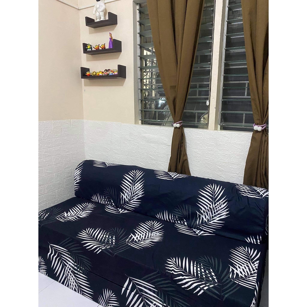 SOFA BED FULL COVER WITH LONG ZIPPER - CANADIAN COTTON (RANDOM DESIGN)
