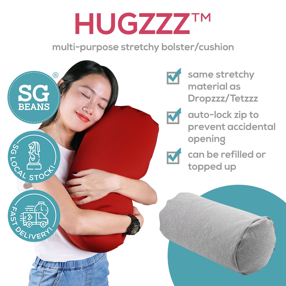Hugzzz MultiPurpose Bolster with Micro EPS Filling Bean Bag Cushion