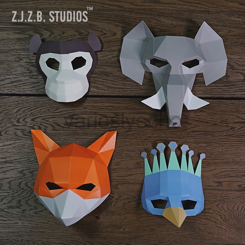 Cut Free 3D Paper Mask, Super Easy DIY Half Mask For Kids Novice, DIY