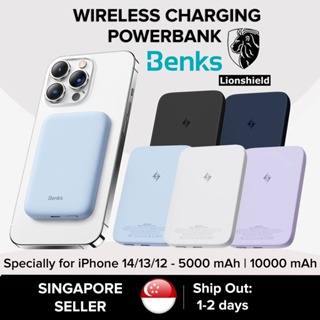 [SG] Benks 5000 mAh / 10000 mAh Magnetic Wireless Power Bank - M.S, Battery Pack powerbank charger for iPhone 14/13/12