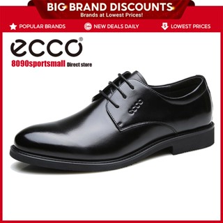 ECCO Black Business Formal Wear Leather Shoes Men Lace-Up Oxford British Derby Simple