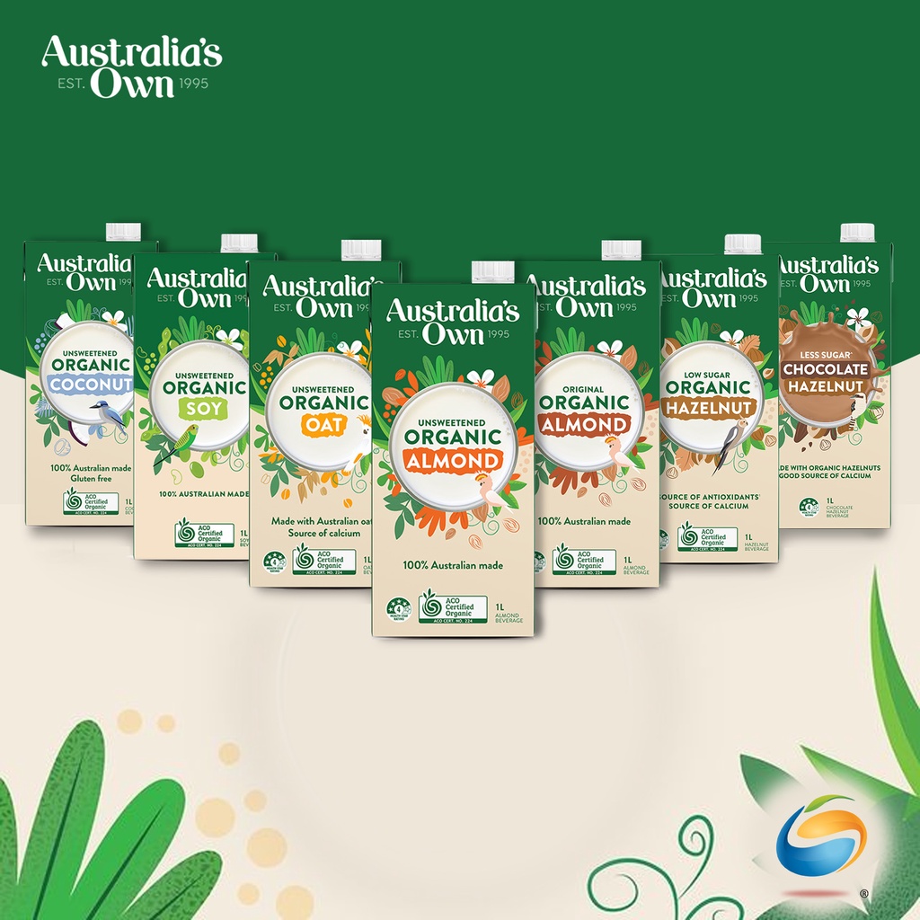 AUSTRALIA'S OWN Organic Plant Milk 1L (Almond Milk, Soy Milk, Coconut