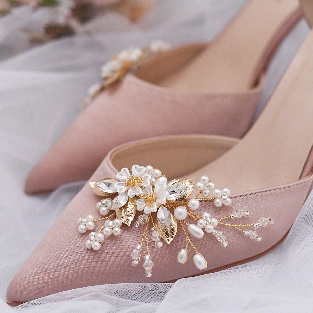 WONDER 1 pair Wedding Shoe Decorations Women Pearl Brooch Charm Buckle