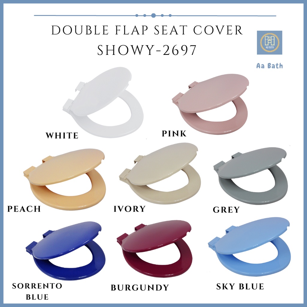 [SG Seller] SHOWY L/D DOUBLE FLAP TOILET SEAT COVER Colour Standard