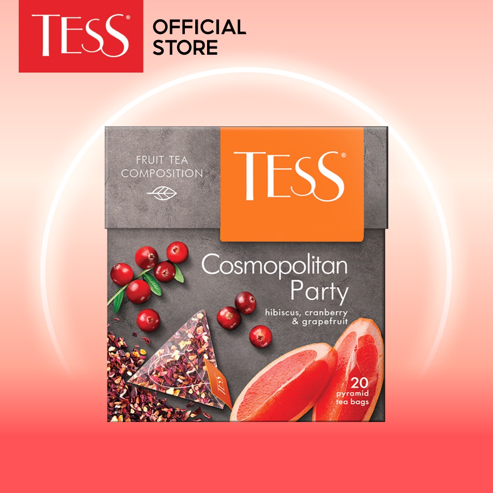 Tess Cosmopolitan Party Fruit Tea Cranberry And Grapefruit Flavor 20 ...