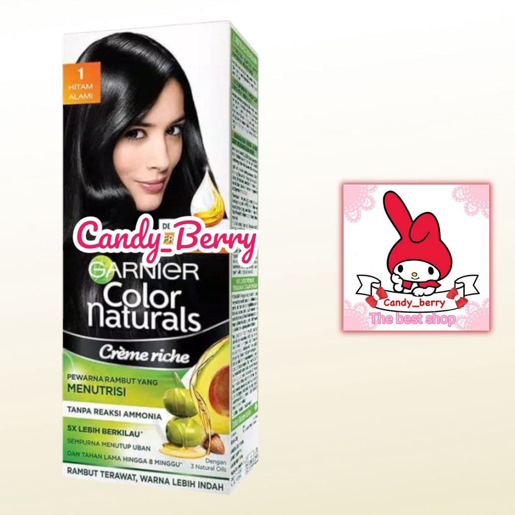 HITAM Garnier hair Color Natural 1natural Black hair Dye Black hair Dye CB  | Shopee Singapore