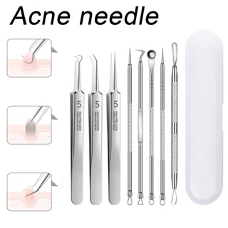 8PCS Remover Needles Acne Blackhead Face Skin Care Stainless Steel Removal Kit Pimple Extractor Blemish Women Cleaning Tools