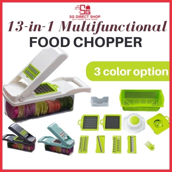 13in1 MultiFunctional Food Chopper Vegetable Cutter Garlic Chopper Dicer Grater Slicer