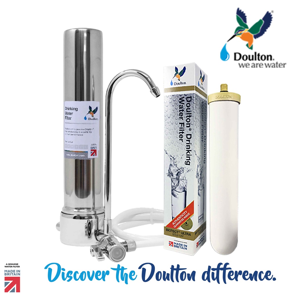 Doulton DCS Stainless Steel Biotect Ultra NSF Drinking Water Purifier Countertop System Water