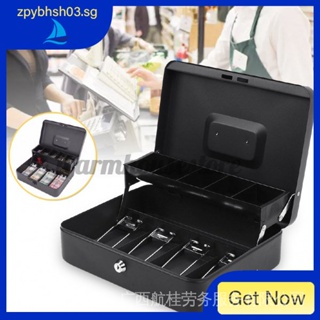 【In stock】Quality Safe High Security Lockable Cash Box Portable Tiered Tray Money Drawer Safe Storage US23