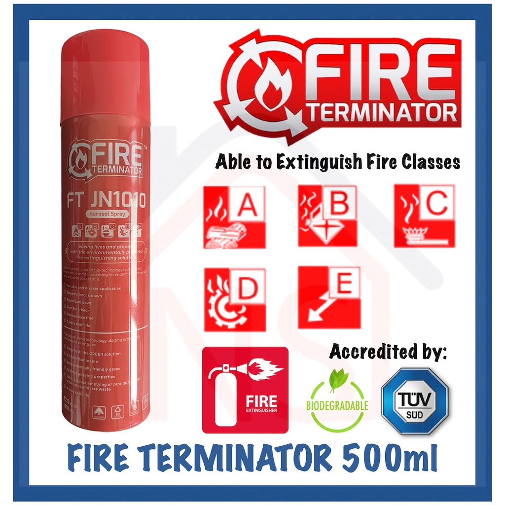 Fire Terminator FT JN1010 Aerosol Fire Extinguisher 500ml for Household ...