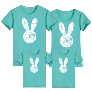 Image of thu nhỏ 2023 Rabbit Year Tee Chinese New Year Clothes Rabbit T Shirt CNY T-shirt Couple Shirt Family Set Tops Women Men Boy Girl New Year Clothes 兔年 亲子装 春节 全家福 本命年 T恤 #1