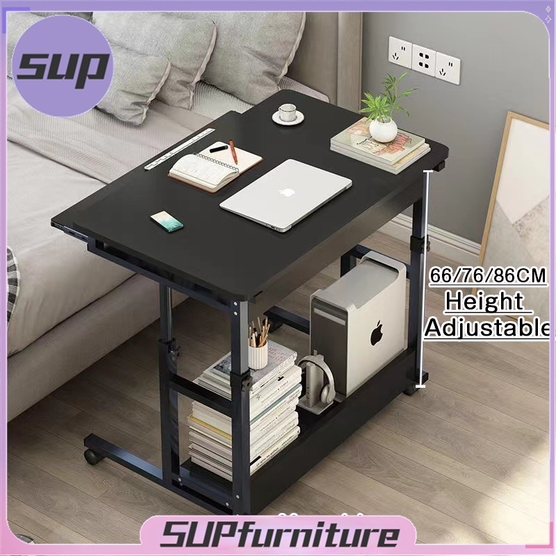 SUPfurniture Movable Laptop Table with Wheels / Computer Study Desk