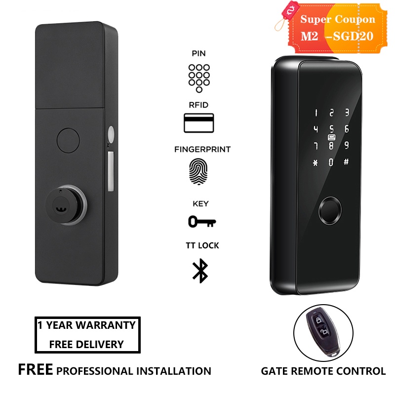 BoloKey M2 TTlock APP Digital Gate Lock/6 Unlock/waterproof/ HDB Metal