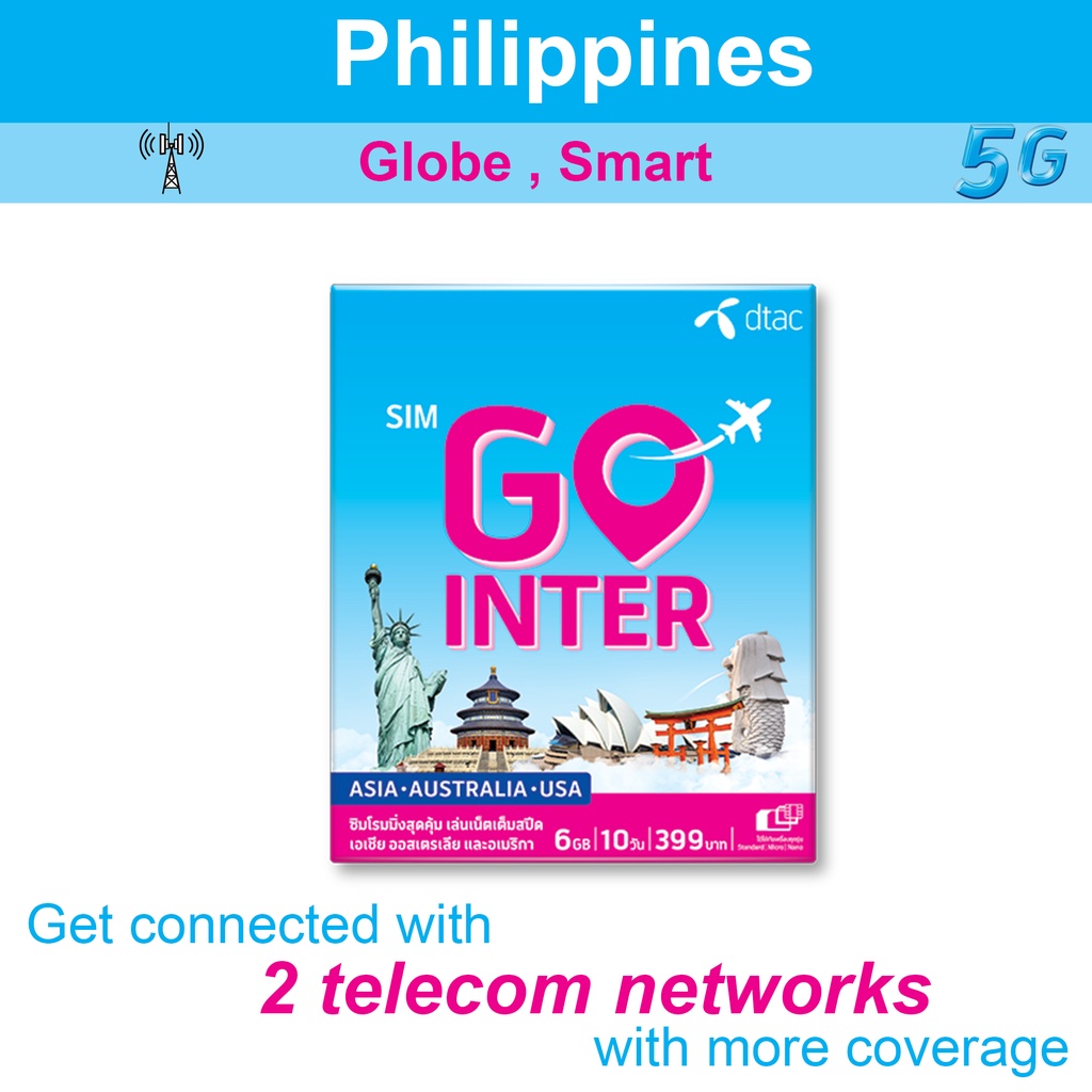 Philippines SIM Card, Philippines Travel Roaming SIM Card Shopee