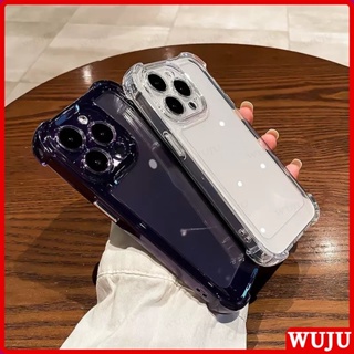 WUJU Luxury Transparent Acrylic Shockproof Phone Case Compatible For iPhone 14 11 12 13 Pro Max XS Max X XR Hard Armor Anti-Shock Bumper Clear Case Cover