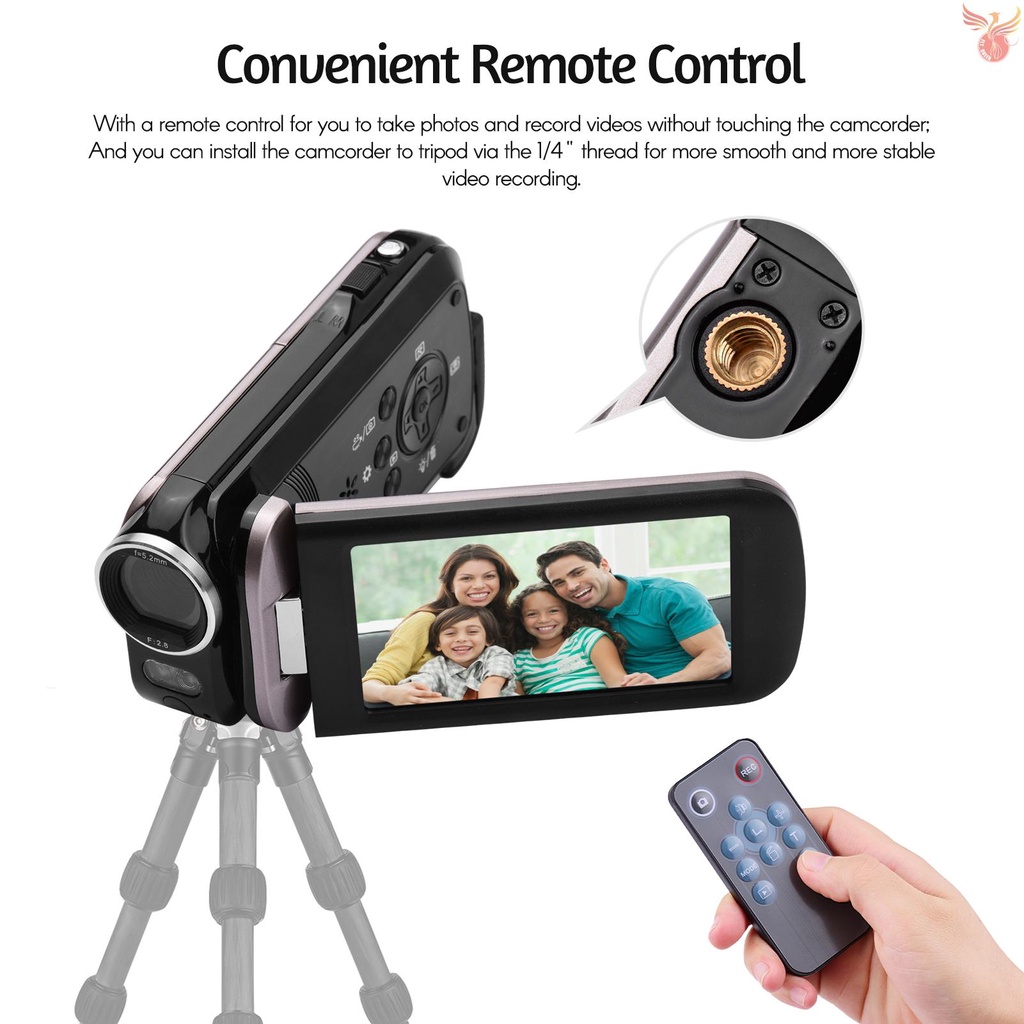 2.7K Ultra HD Mini Digital Video Camera DV Camcorder 48MP 3 Inch Rotatable LCD Touchscreen 18X Zoom Built-in NEW 11.2