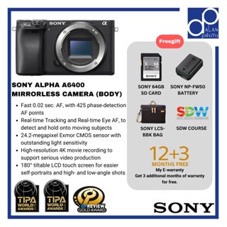 Sony A6400 Mirrorless Digital Camera + freegifts  - [Local 12 + 3months Warranty]