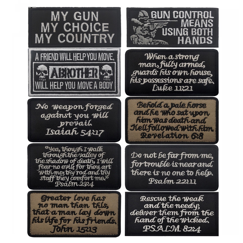 Unique Patch English Famous Sentences Bible Quotes 3D Embroidered
